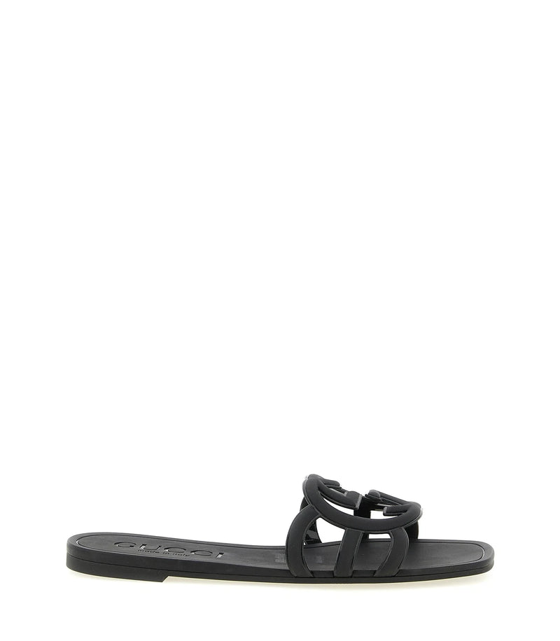 Gucci Slides in black, Rubber