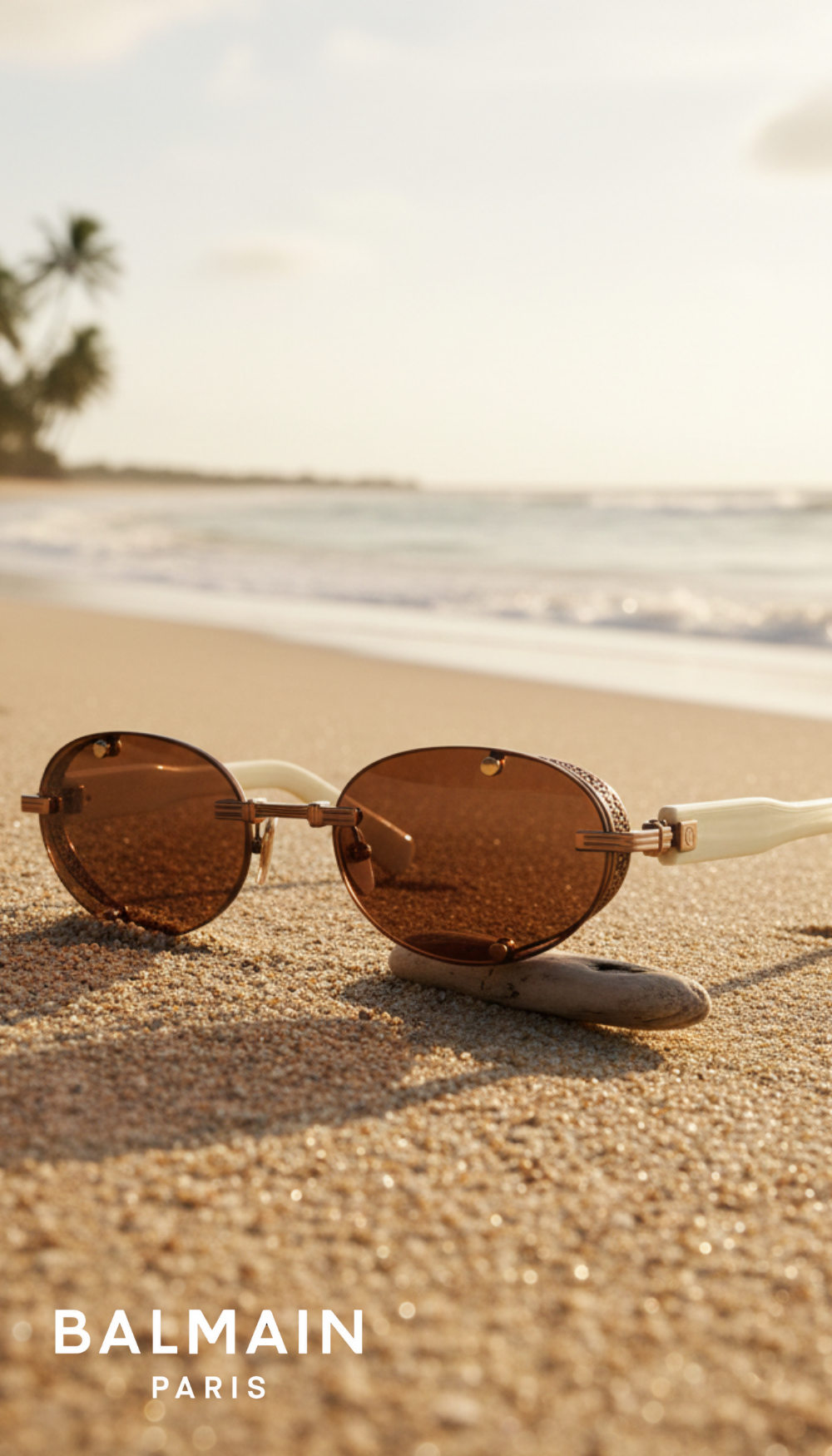 Balmain Brown Acetate Sunglasses