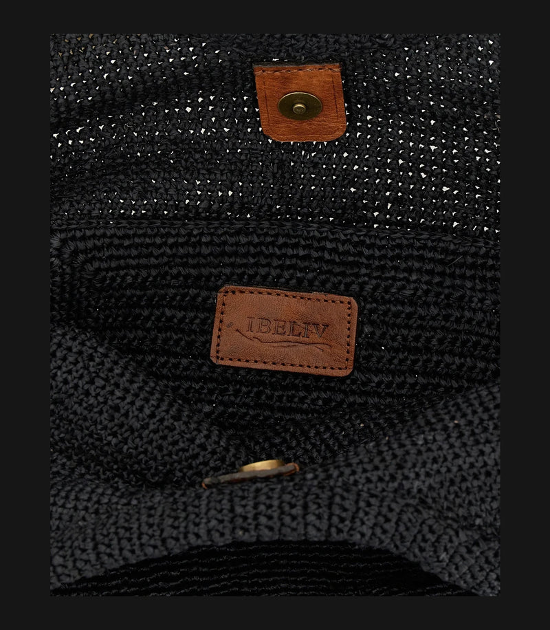 Ibeliv Tote Bag in black, Raffia — view 4