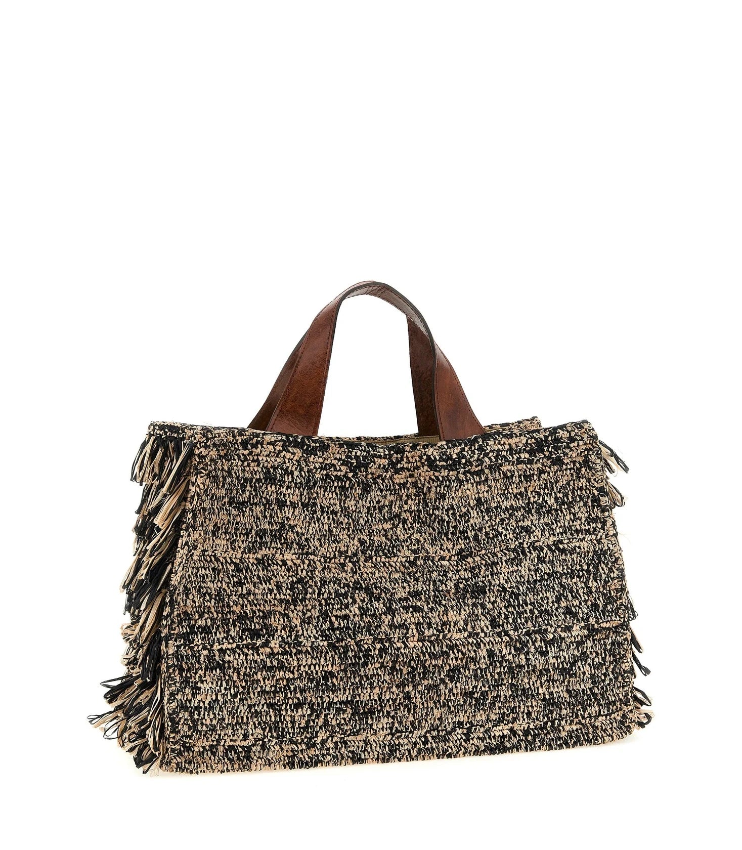 Ibeliv Tote Bag in brown, Raffia — view 2