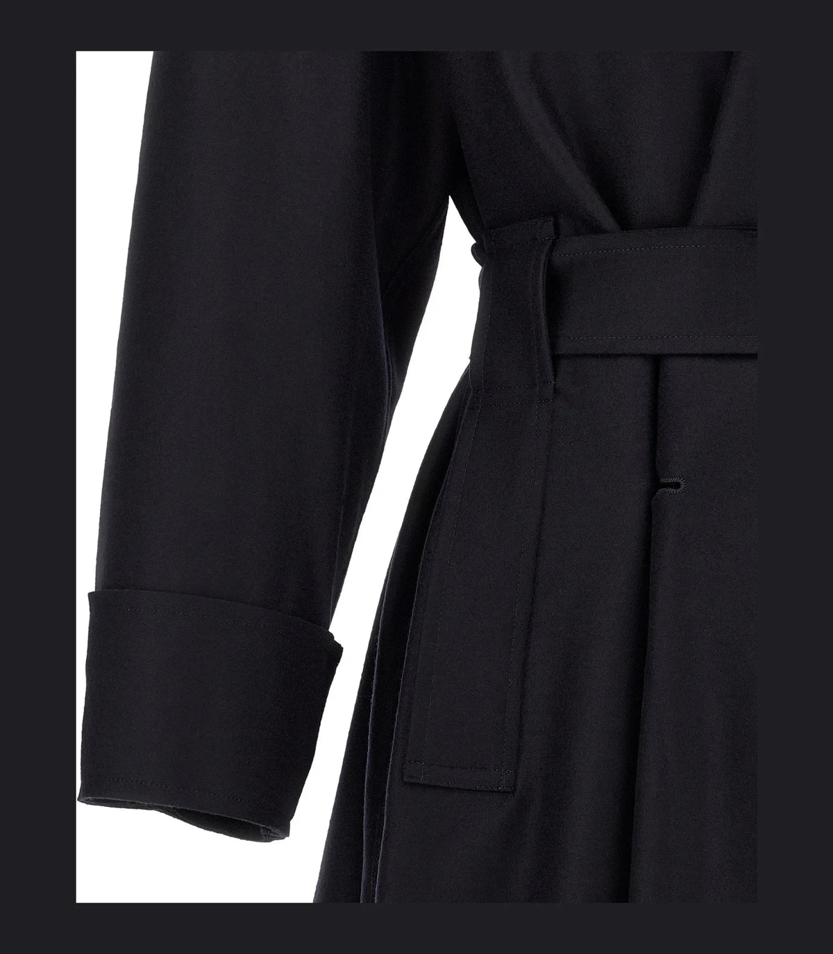 Issey Miyake Wrap Coat in black, Wool — view 4