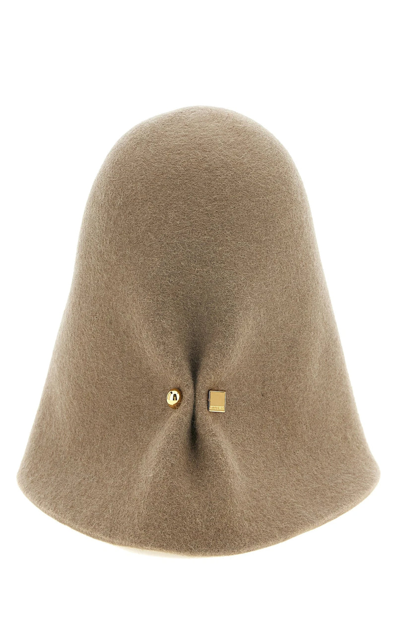 Jacquemus Cloche Hat in beige, Merino Wool — view 3