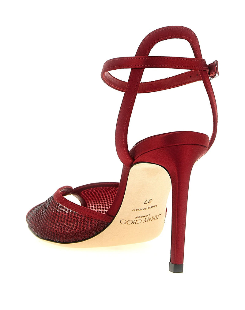 Jimmy Choo Sandals in red, Lamb Leather — view 3