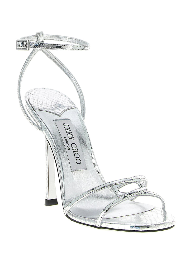 Jimmy Choo Sandals in silver, Leather — view 2