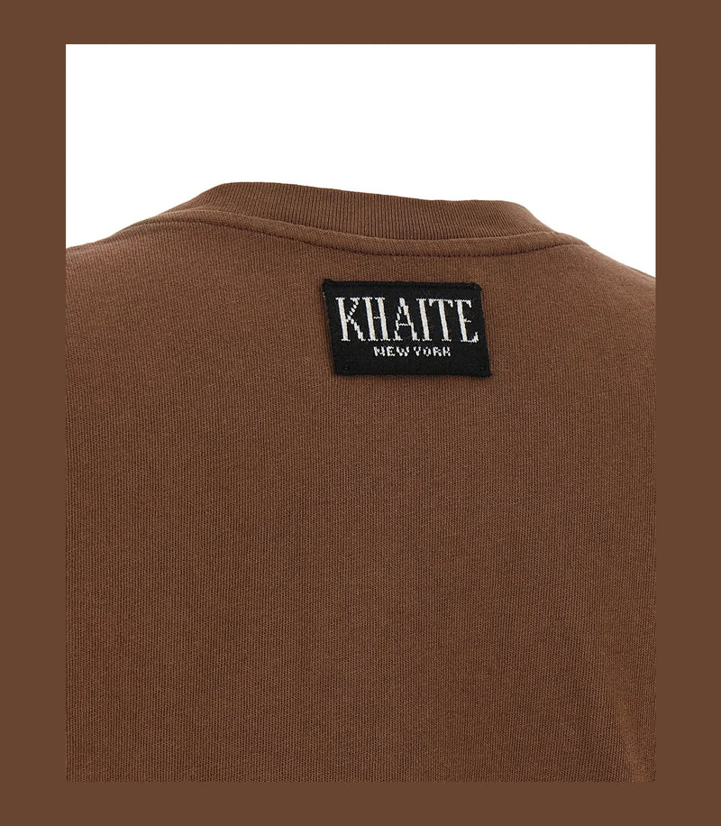 Khaite T-Shirt in brown, Cotton — view 4