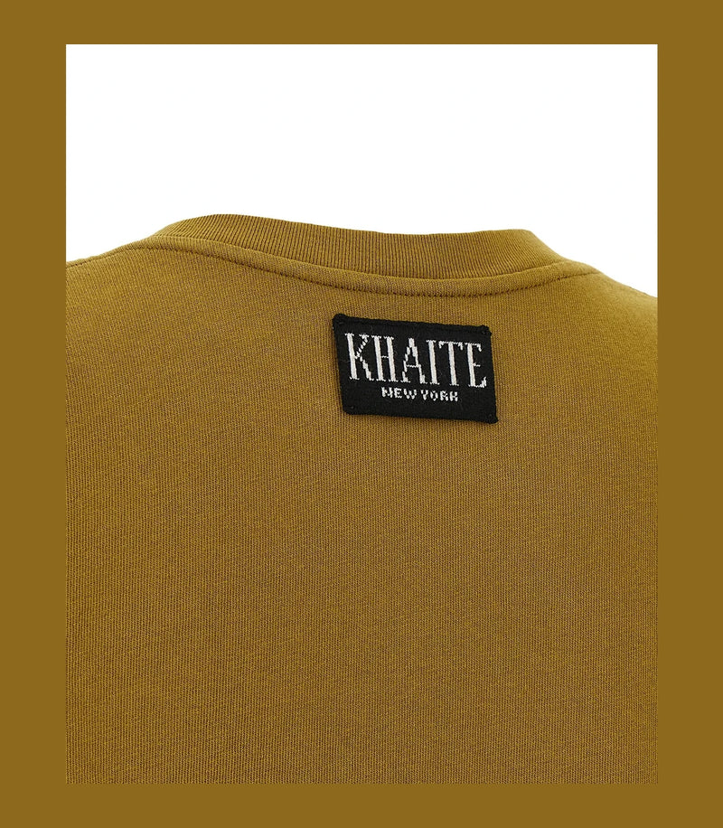 Khaite T-Shirt in yellow, Cotton — view 4