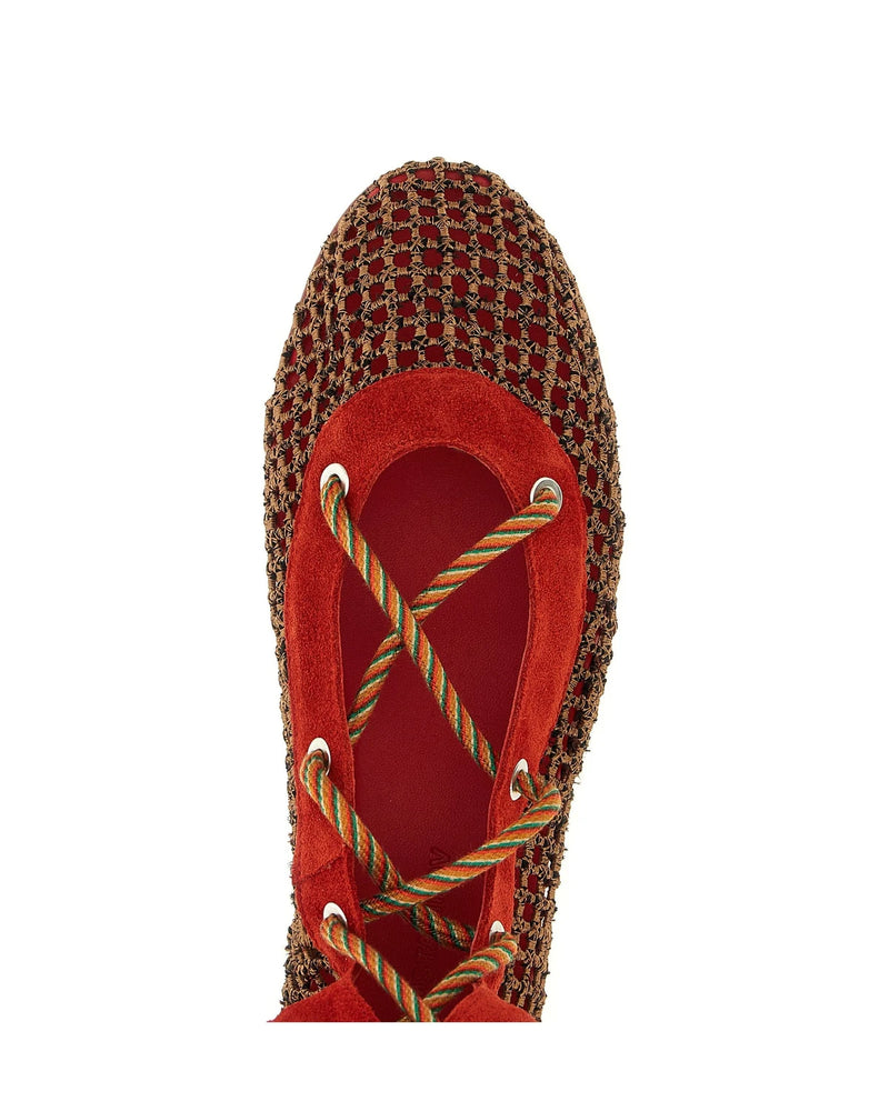 Kiko Kostadinov Knee High Boots in red, Polyester — view 4