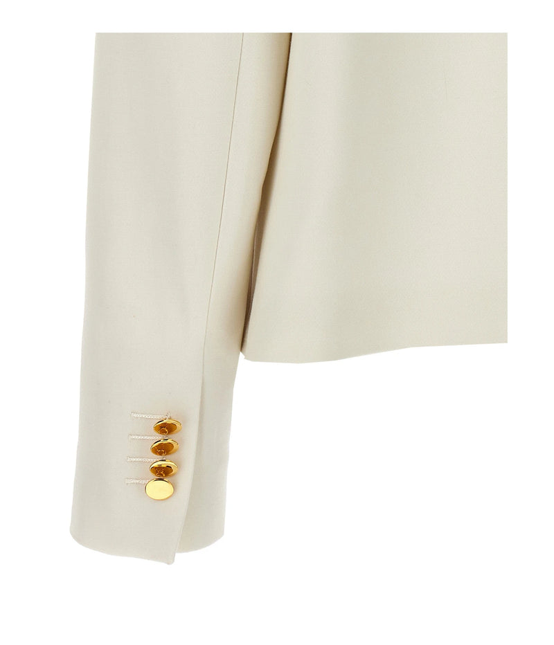Kiton Bolero Jacket in white, Virgin Wool — view 4