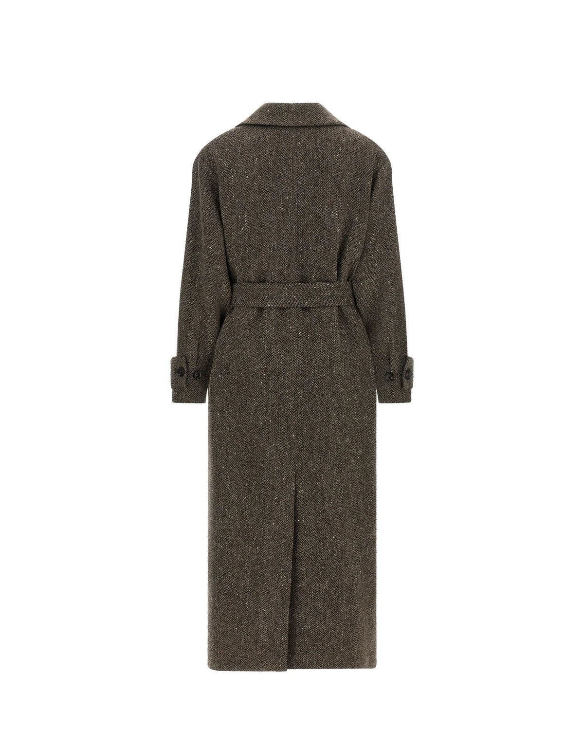 Kiton Wrap Coat in brown — view 2