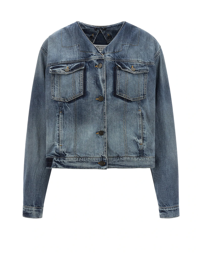 Maison Margiela Trucker Jacket in blue, Cotton — view 2