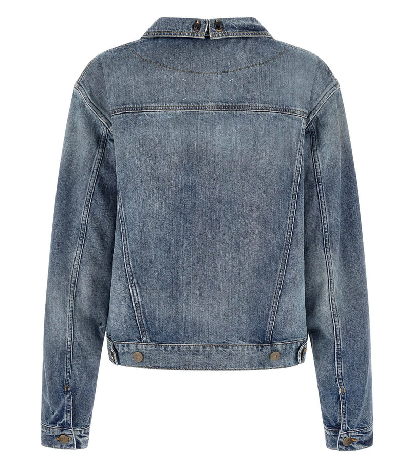 Maison Margiela Trucker Jacket in blue, Cotton — view 3