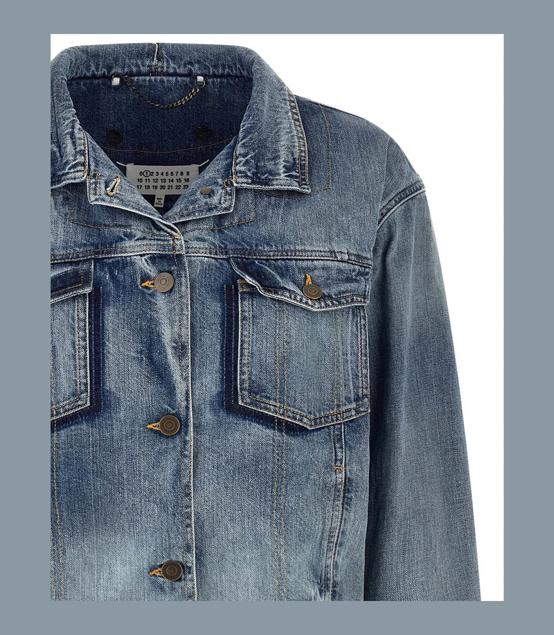 Maison Margiela Trucker Jacket in blue, Cotton — view 4
