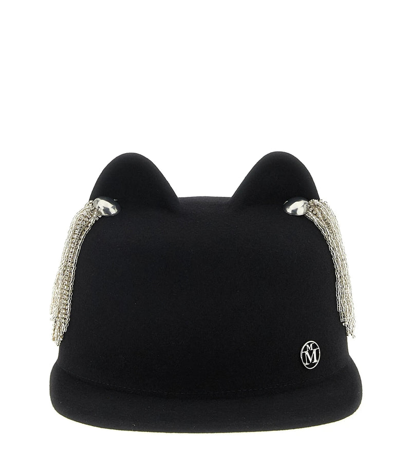 Maison Michel Cloche Hat in black, Wool Felt