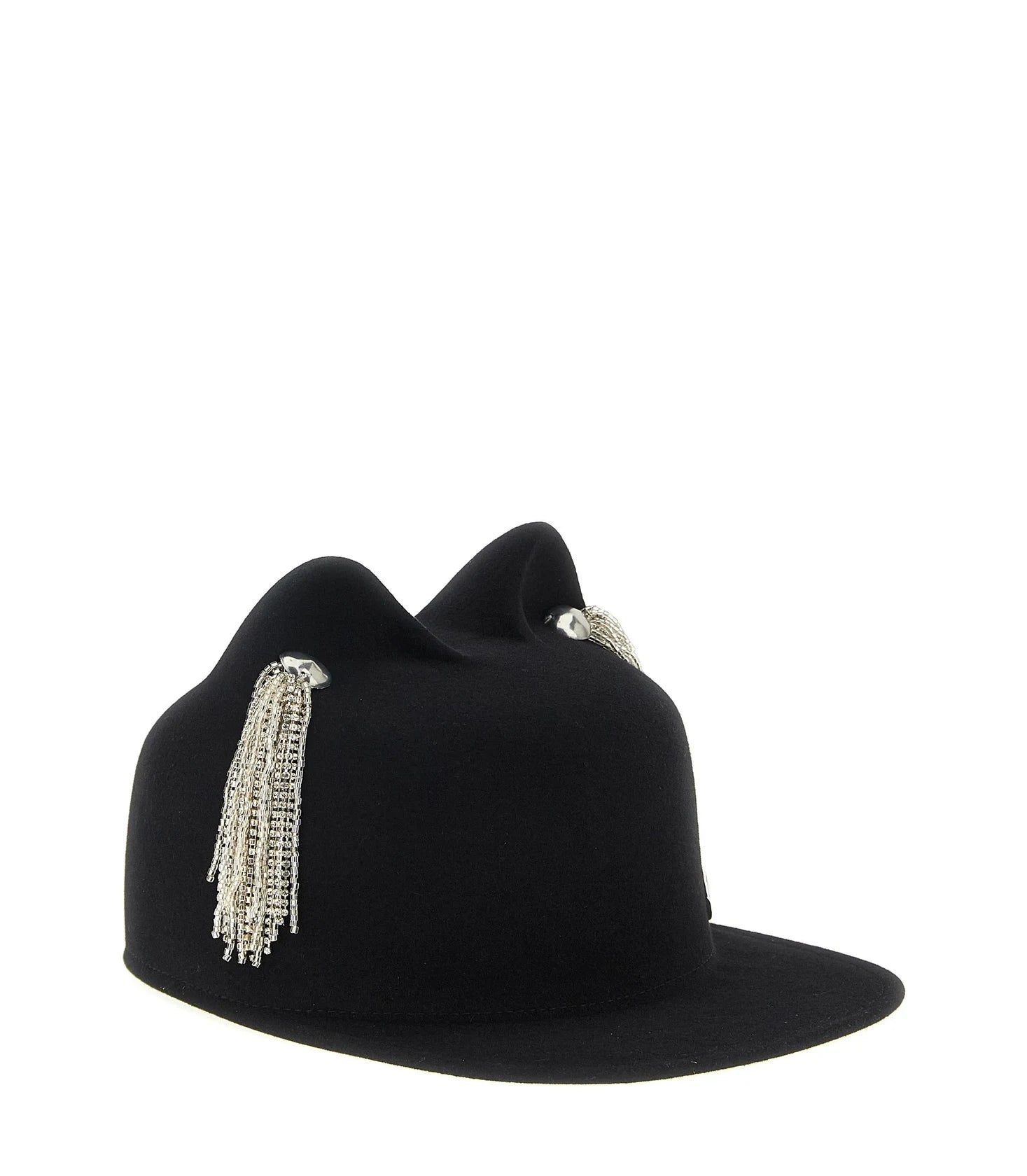 Maison Michel Cloche Hat in black, Wool Felt — view 2