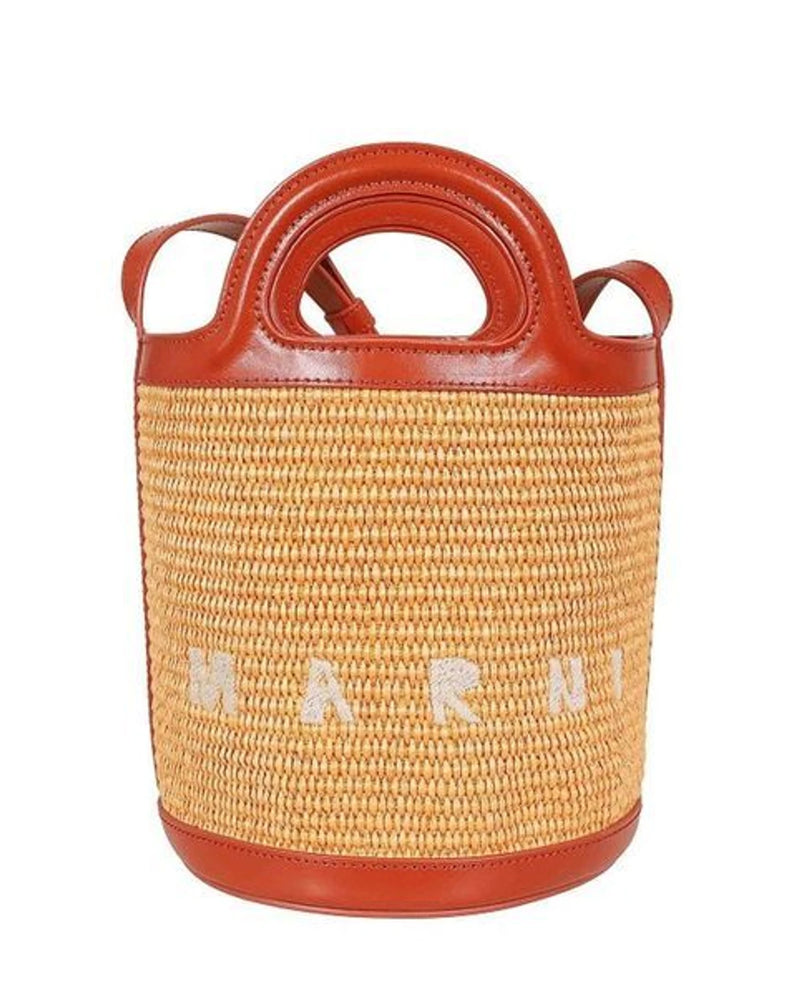 Marni Bucket Bag in orange, Cotton