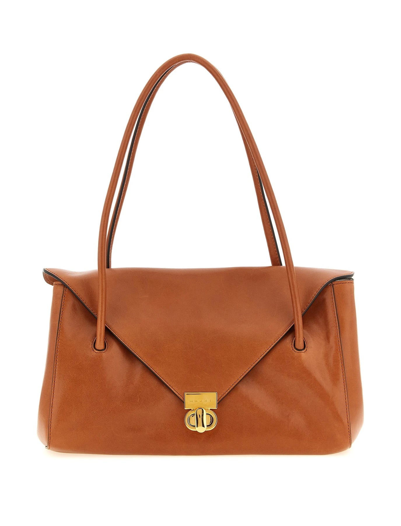Marni Shoulder Bag in brown, Calfskin Leather