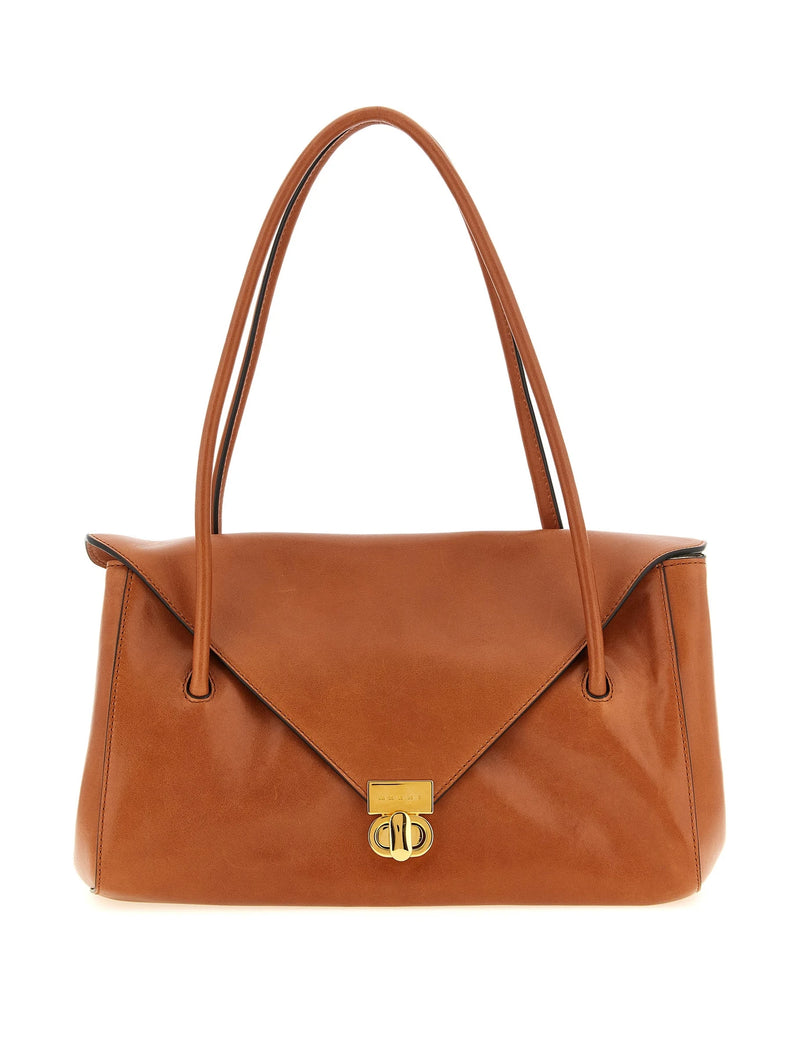 Marni Shoulder Bag in brown, Calfskin Leather