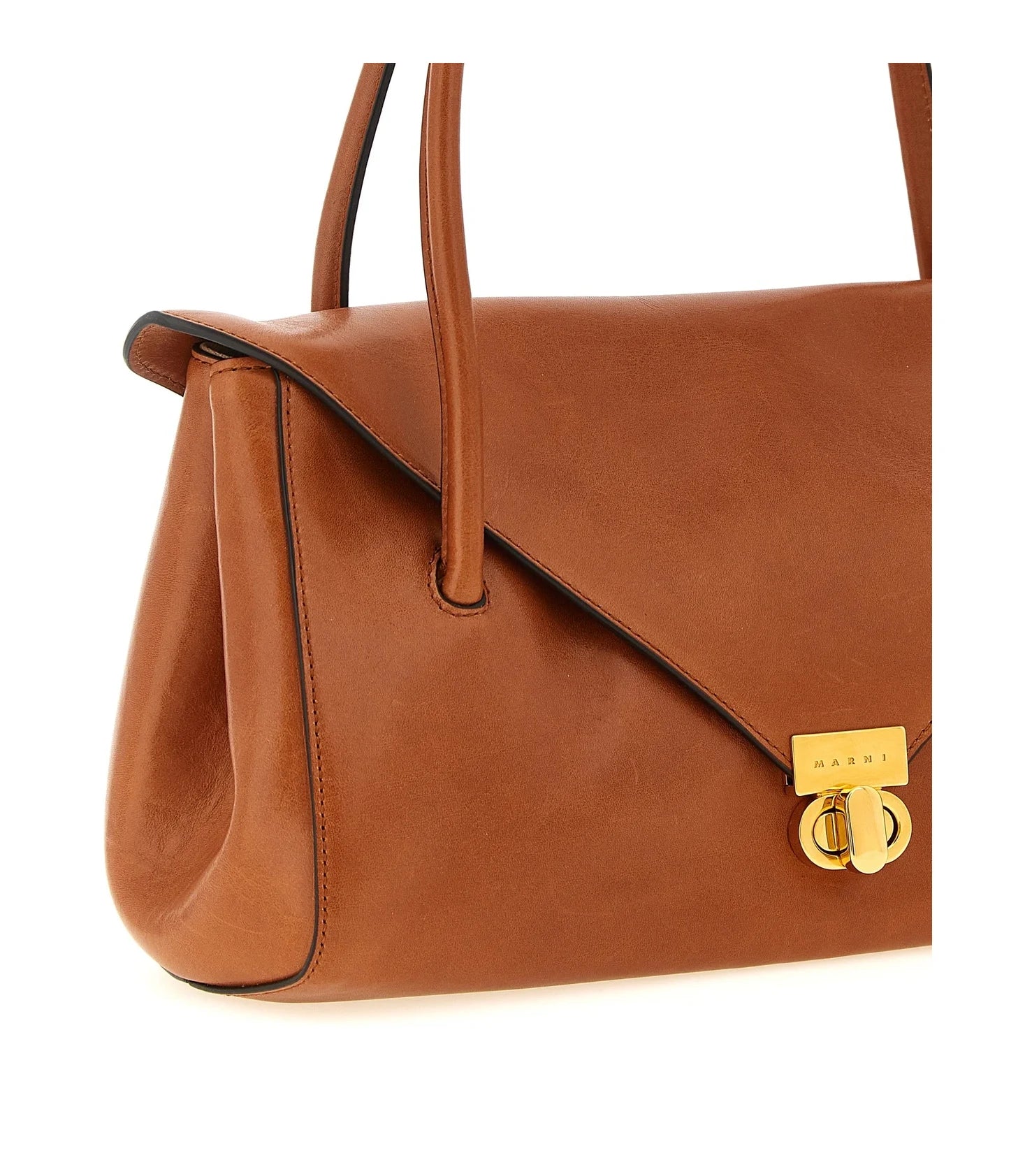 Marni Shoulder Bag in brown, Calfskin Leather — view 3