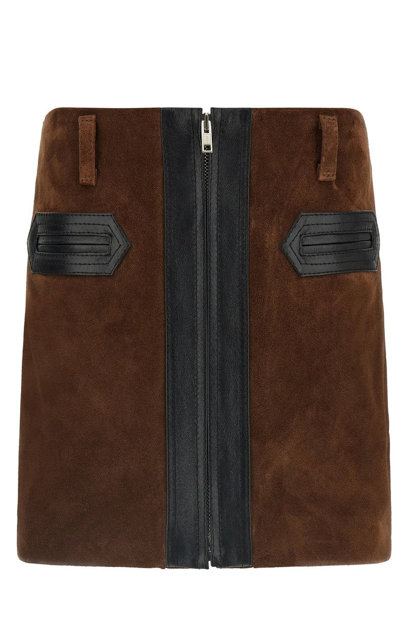 Marni Skirt in brown, Calfskin Leather