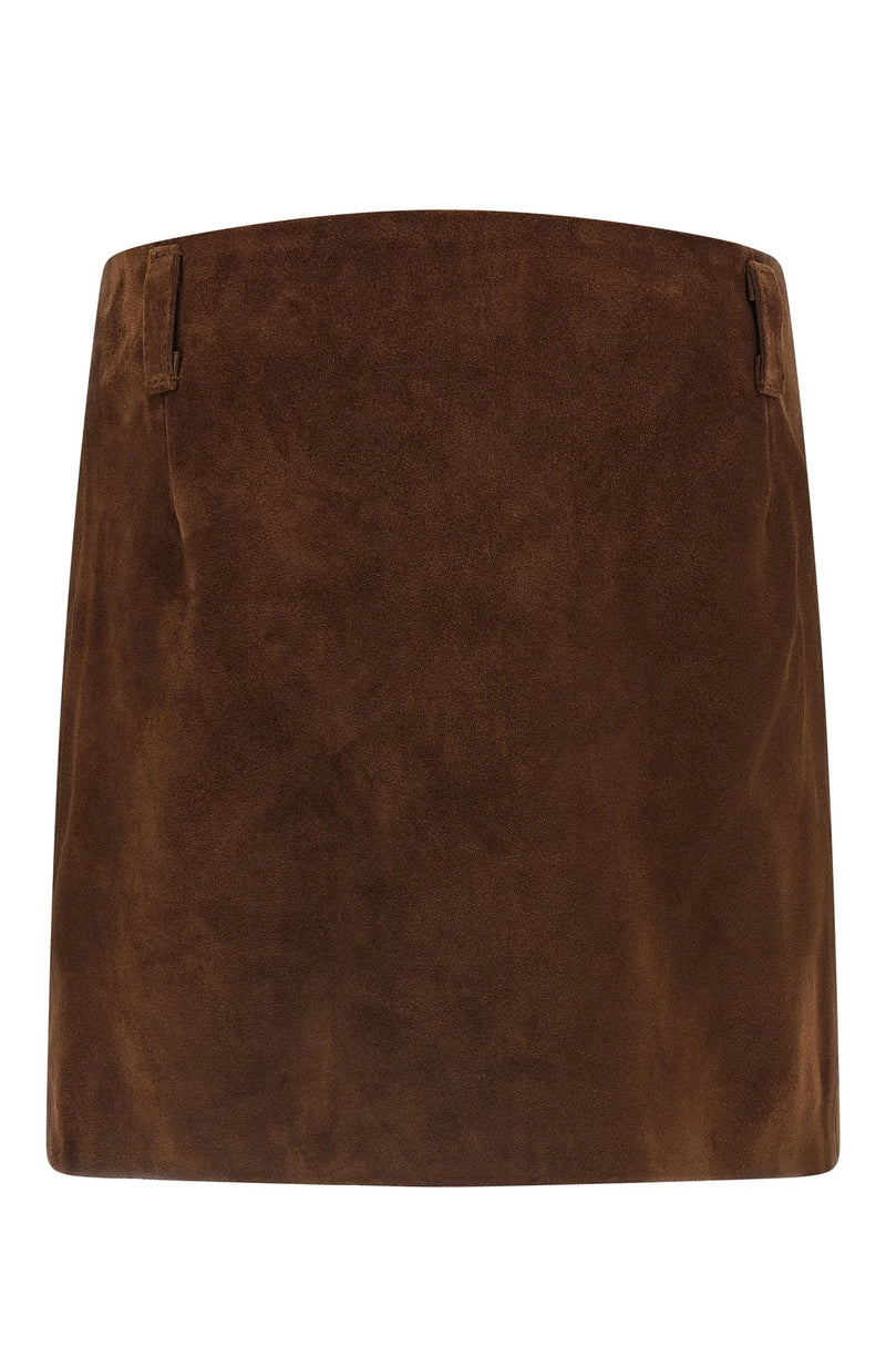 Marni Skirt in brown, Calfskin Leather — view 2