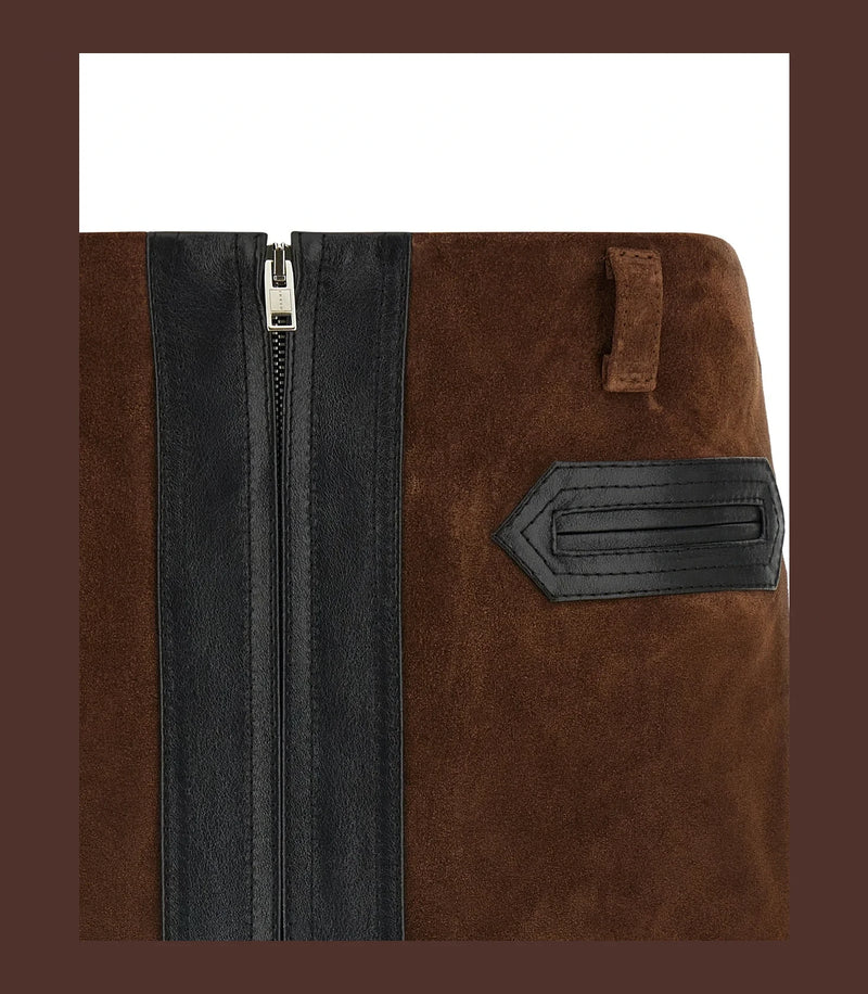 Marni Skirt in brown, Calfskin Leather — view 3