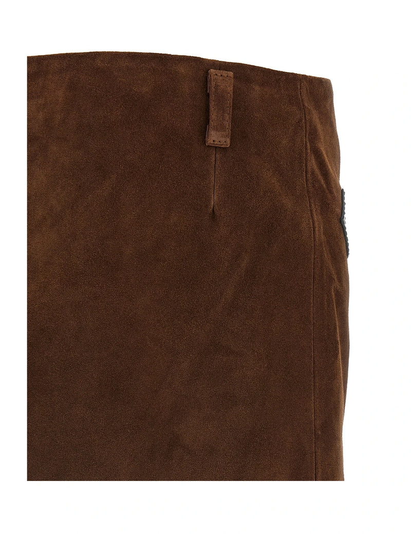 Marni Skirt in brown, Calfskin Leather — view 4