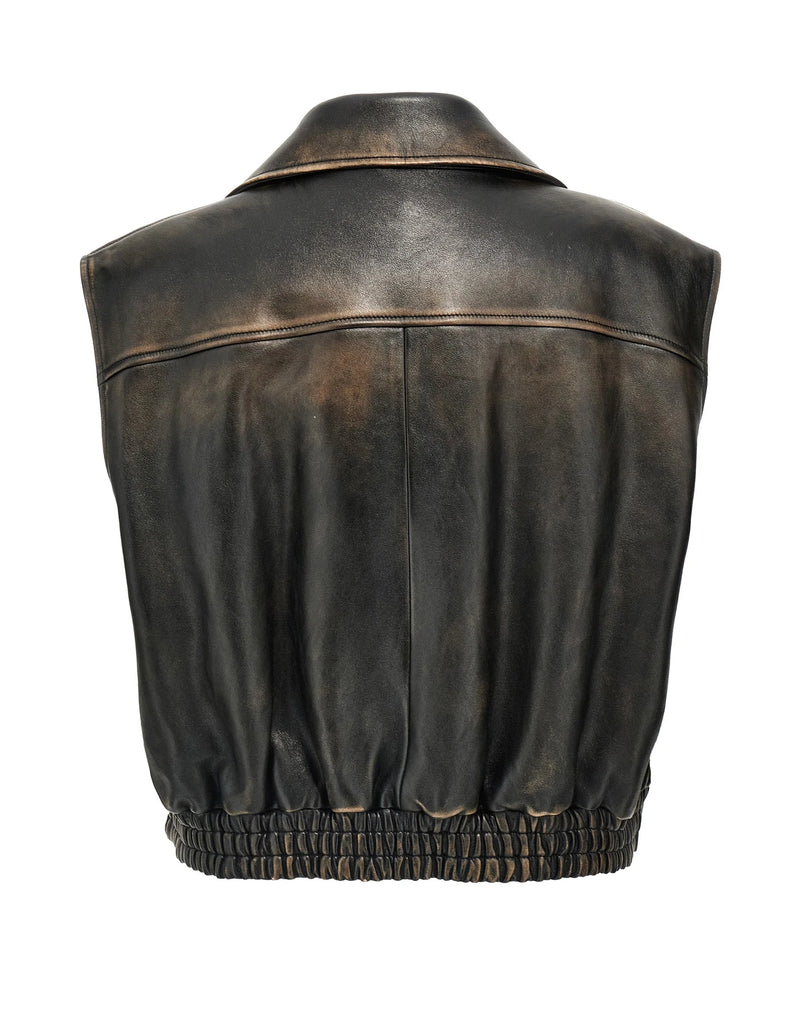 Miu Miu Bolero Jacket in brown, Lamb Leather — view 2