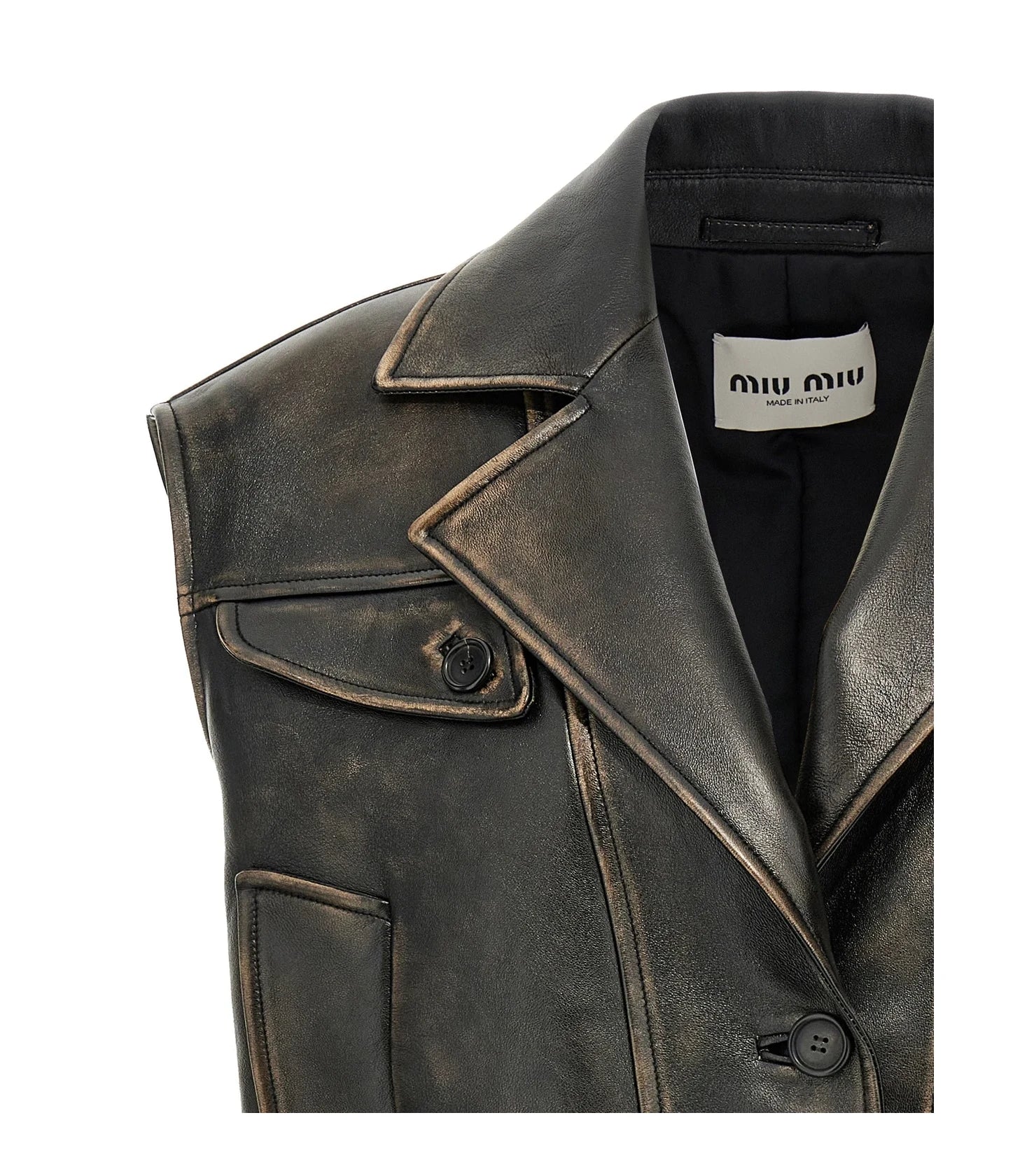 Miu Miu Bolero Jacket in brown, Lamb Leather — view 3