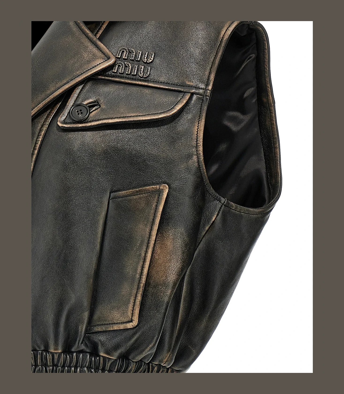 Miu Miu Bolero Jacket in brown, Lamb Leather — view 4