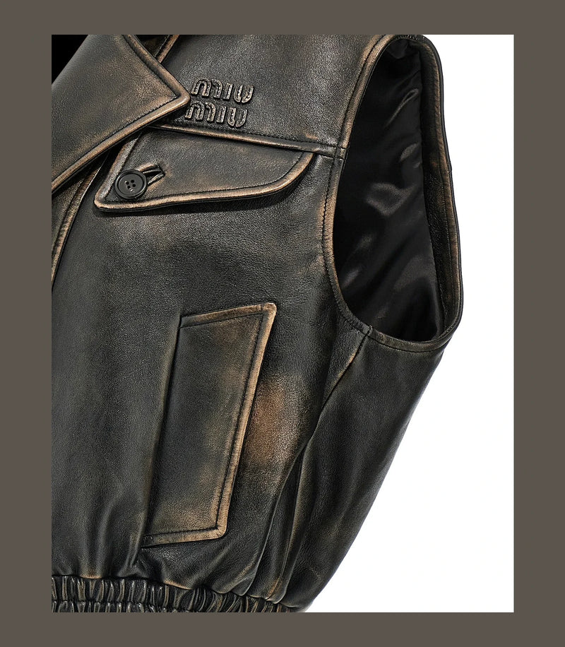 Miu Miu Bolero Jacket in brown, Lamb Leather — view 4