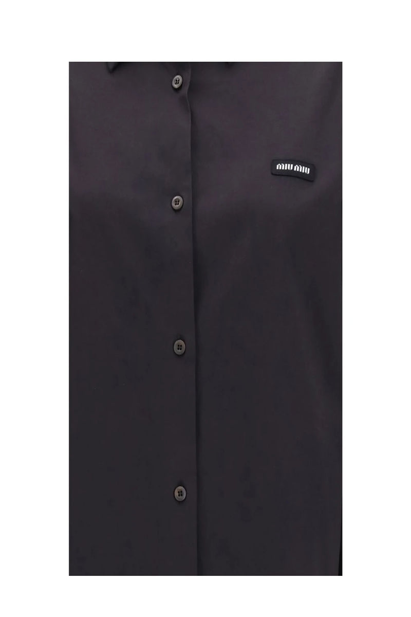 Miu Miu Dress Shirt in black, Cotton — view 3