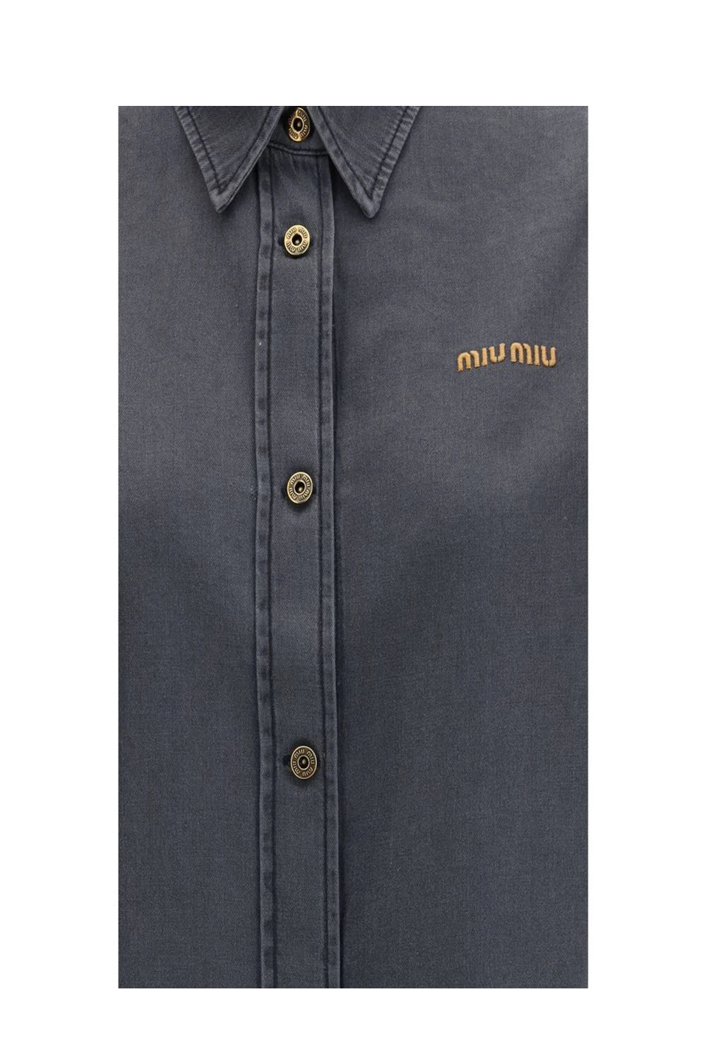 Miu Miu Dress Shirt in gray, Cotton — view 3