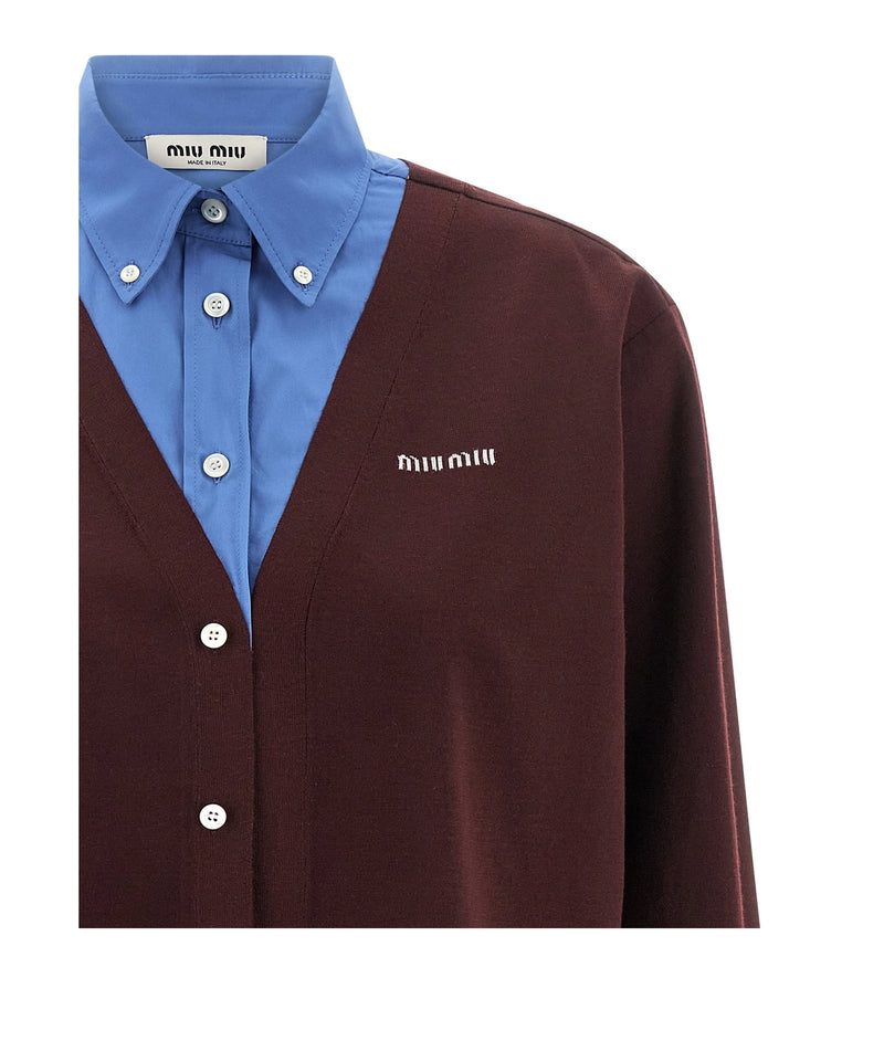 Miu Miu Dress Shirt in multicolor, Virgin Wool — view 3