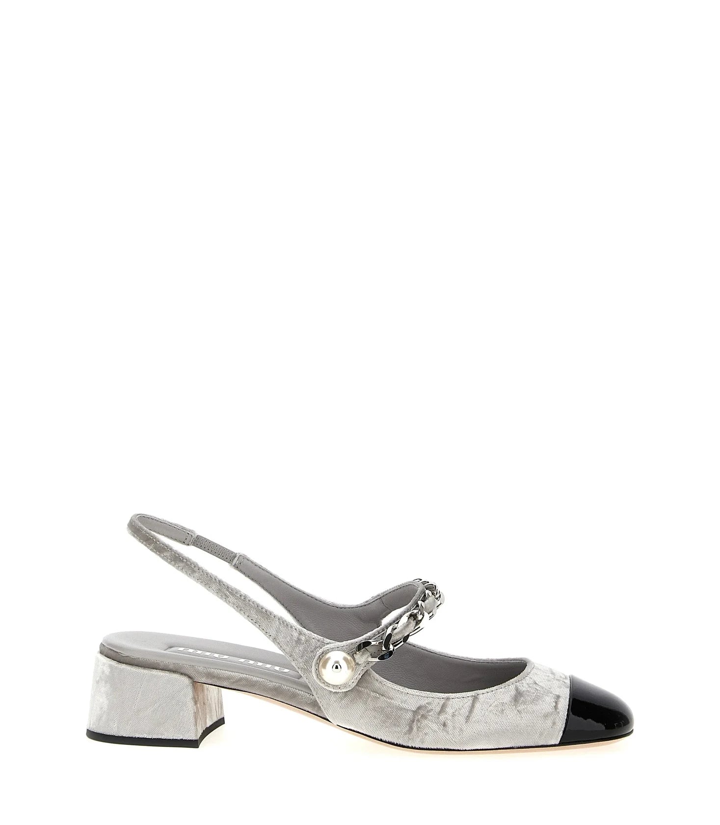 Miu Miu Pumps in silver, Calfskin Leather