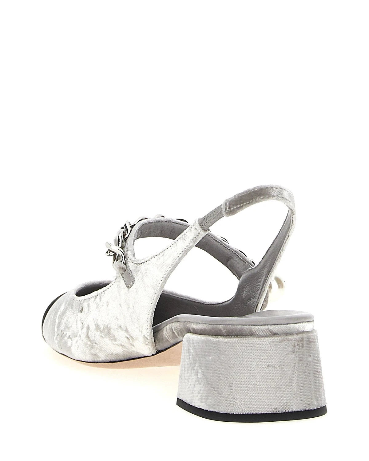 Miu Miu Pumps in silver, Calfskin Leather — view 3