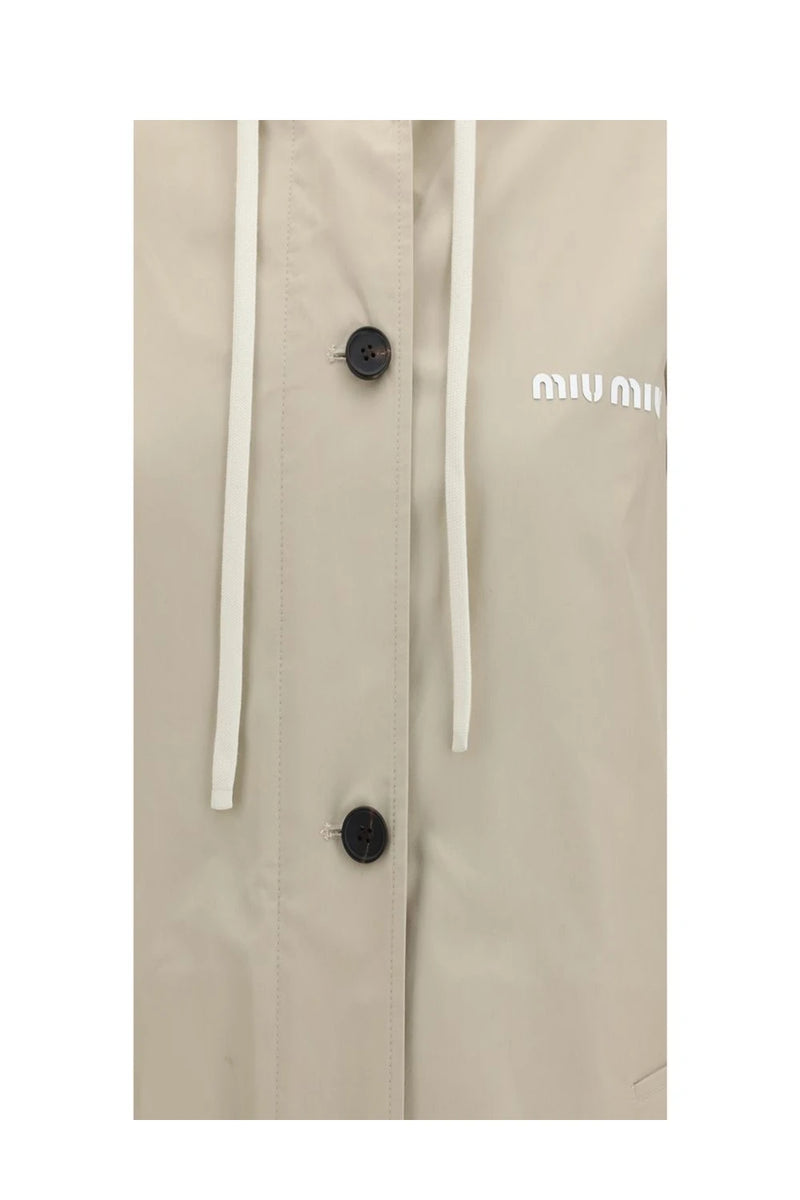 Miu Miu Rain Coat in beige, Cotton — view 3