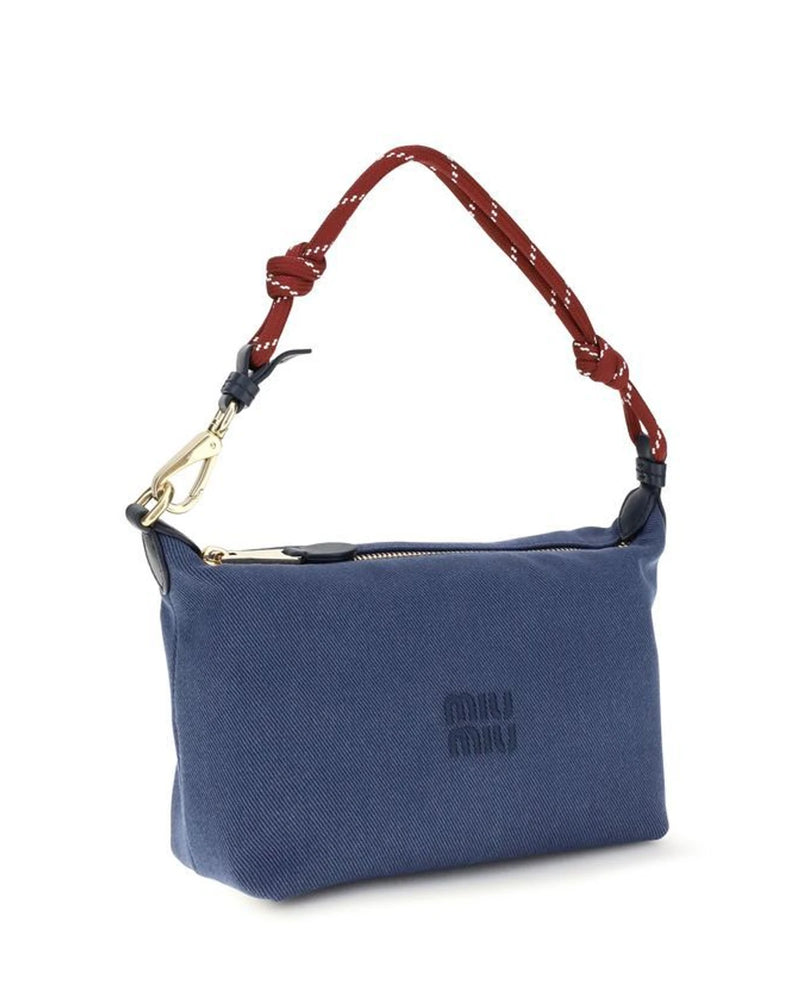 Miu Miu Shoulder Bag in blue, Cotton — view 2