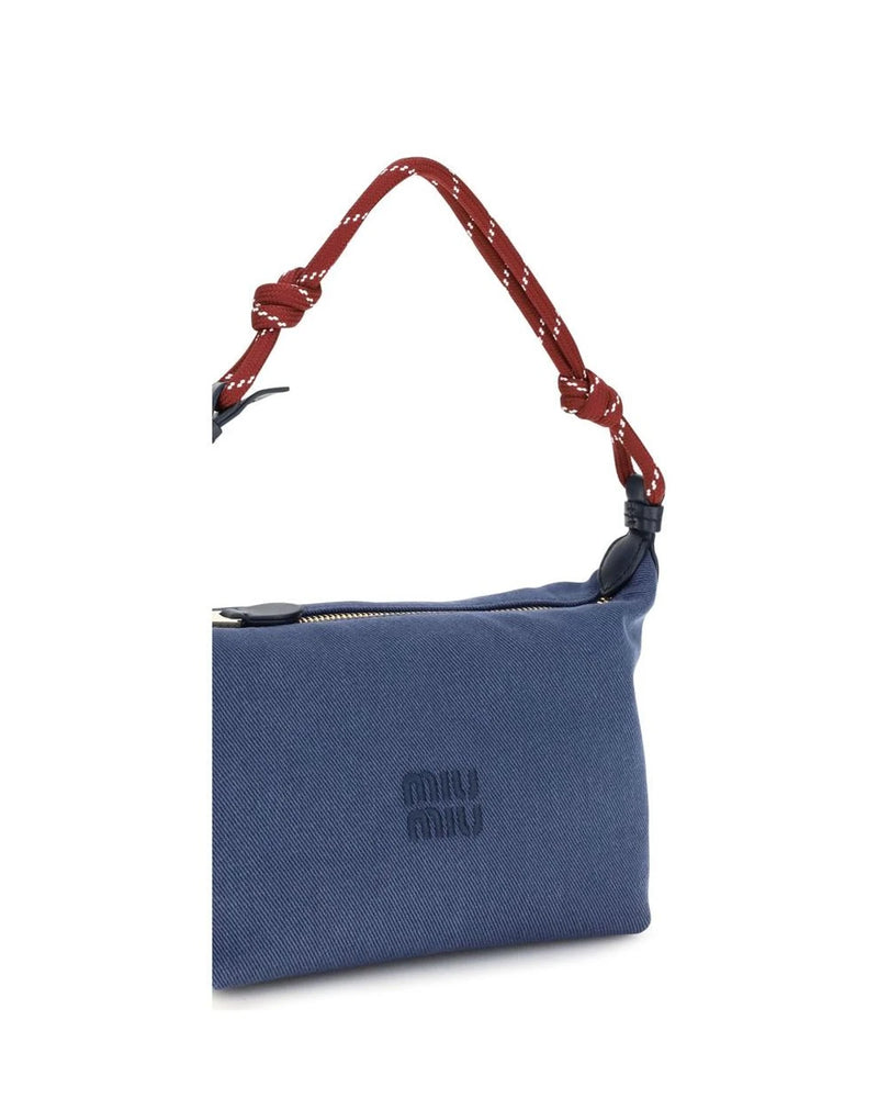 Miu Miu Shoulder Bag in blue, Cotton — view 4