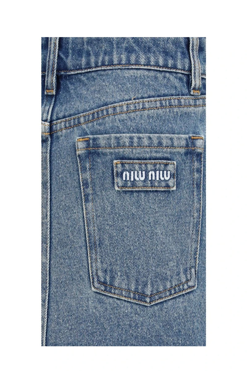 Miu Miu Skirt in blue, Cotton — view 3