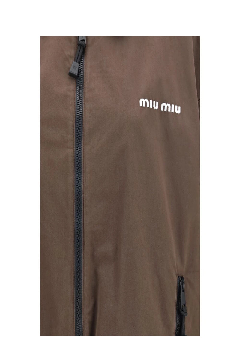 Miu Miu Track Jacket in brown, Cotton — view 3