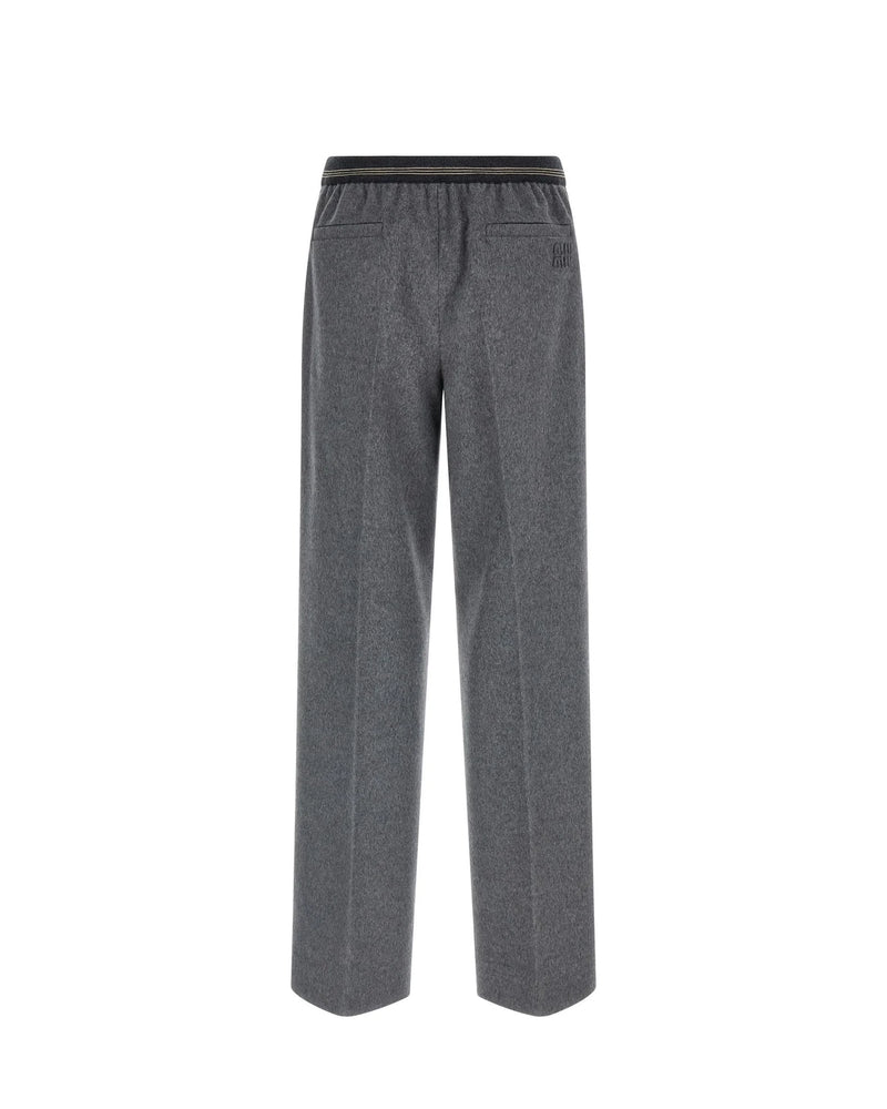 Miu Miu Trouser in gray, Virgin Wool — view 2