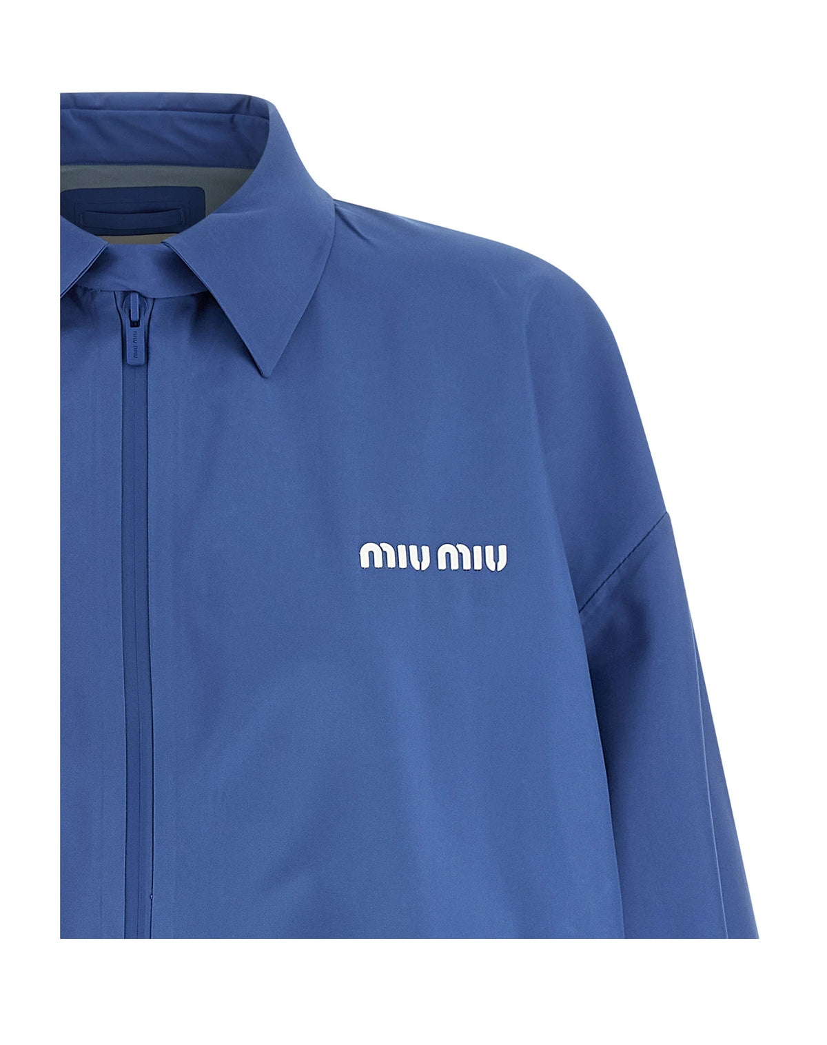 Miu Miu Windbreaker in blue, Recycled Polyester — view 3