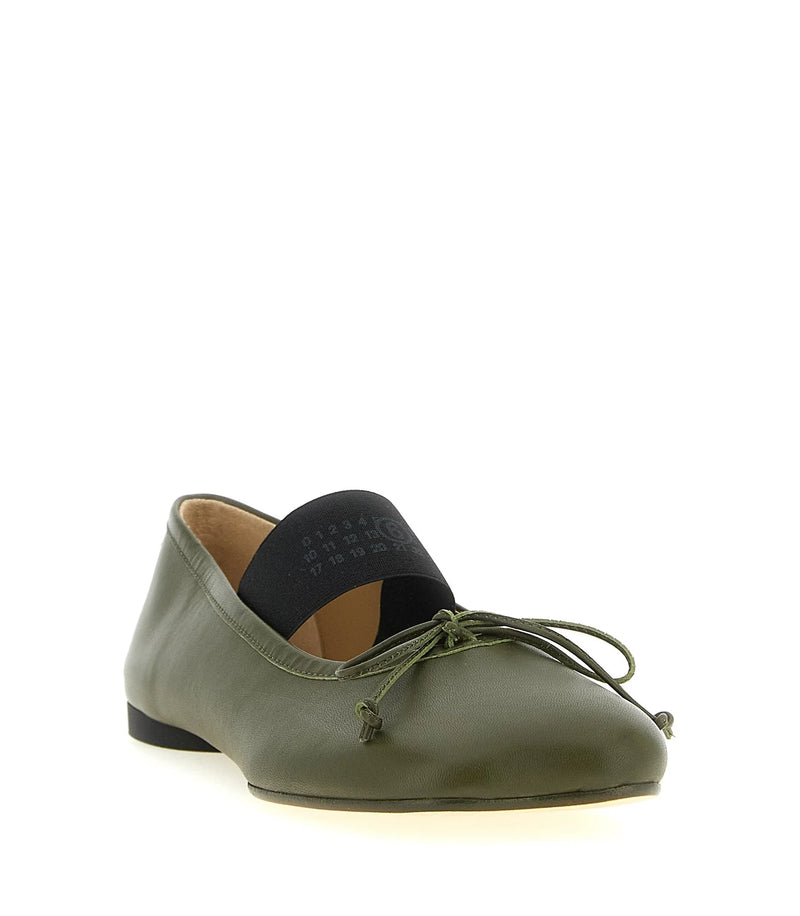 MM6 Maison Margiela Ballet Flats in green, Sheepskin Leather — view 2