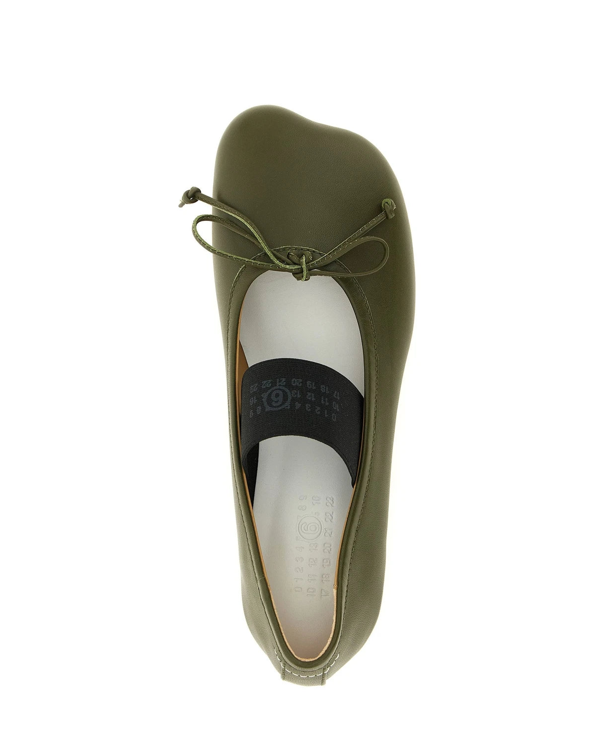 MM6 Maison Margiela Ballet Flats in green, Sheepskin Leather — view 4
