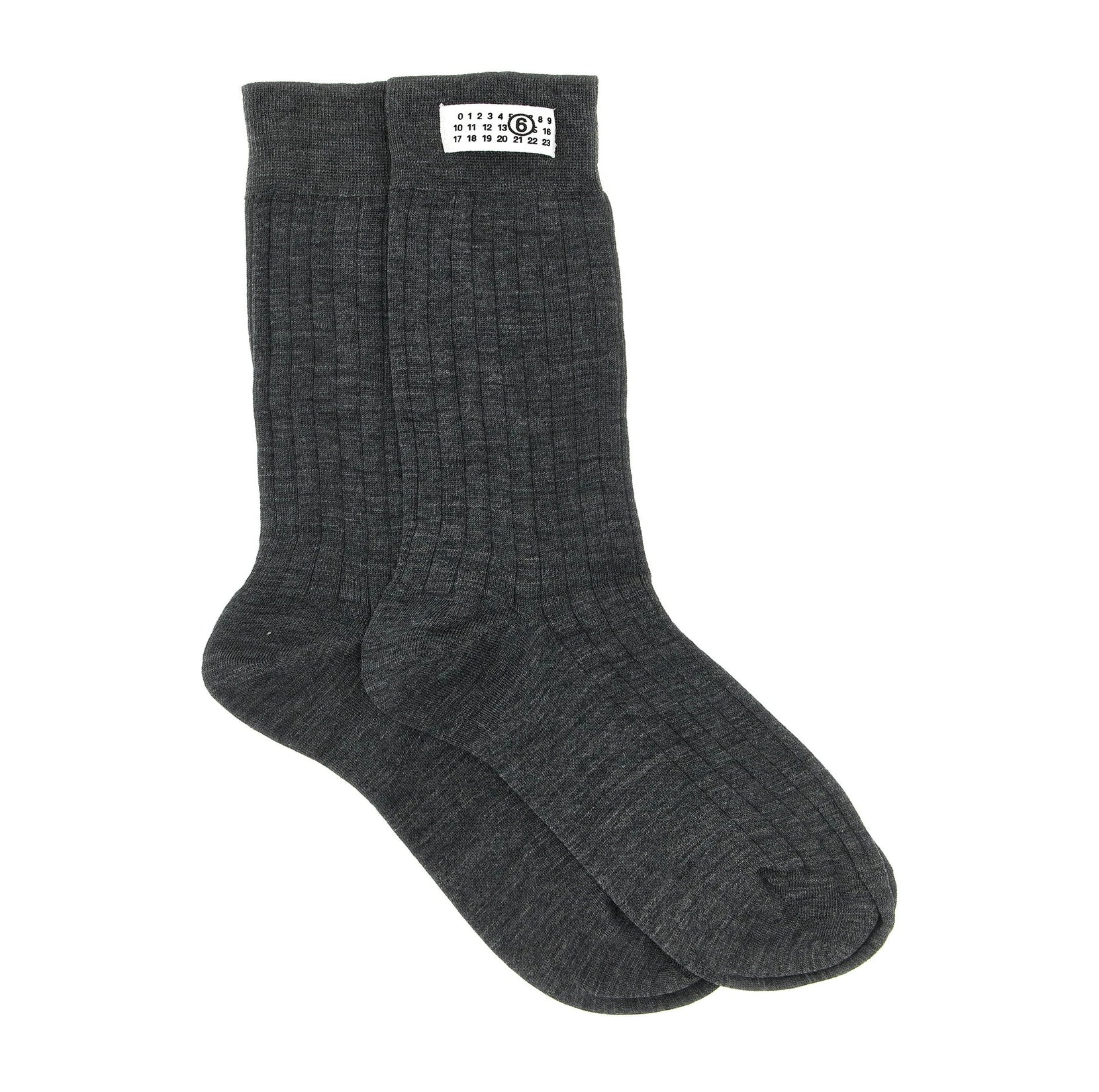 MM6 Maison Margiela Crew Sock in gray, Wool