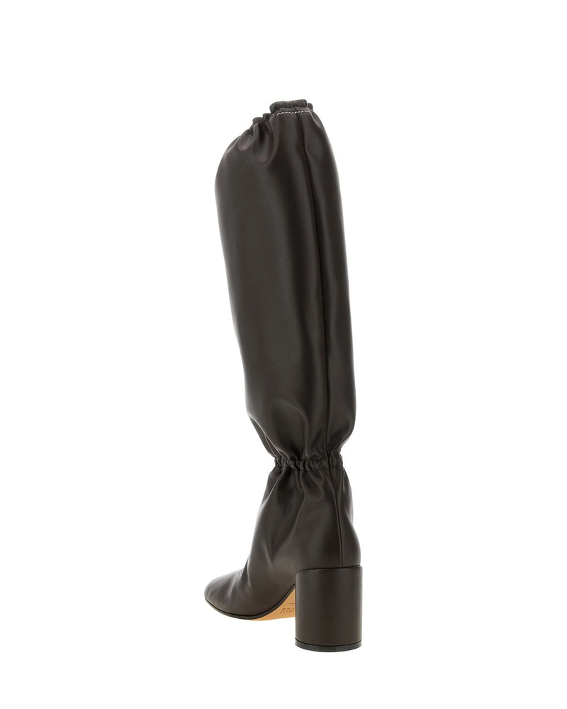 MM6 Maison Margiela Knee High Boots in brown, Polyurethane — view 3
