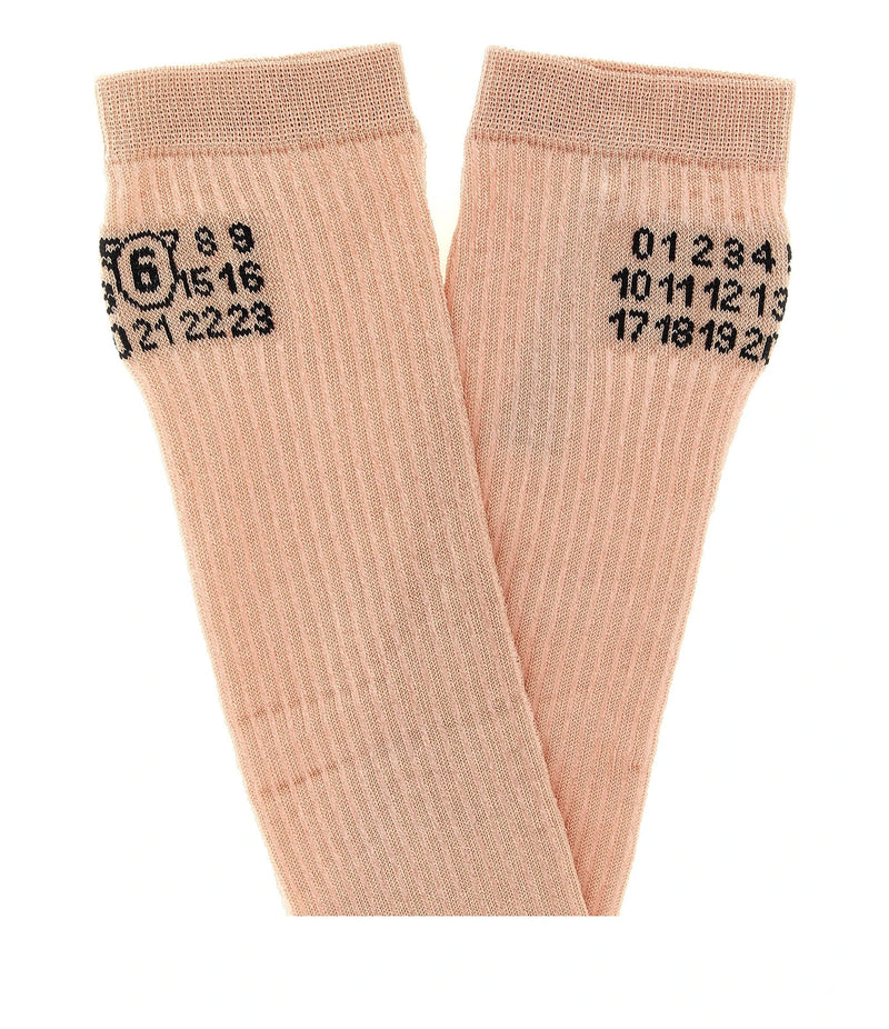 MM6 Maison Margiela Knee Sock in pink, Cotton — view 3