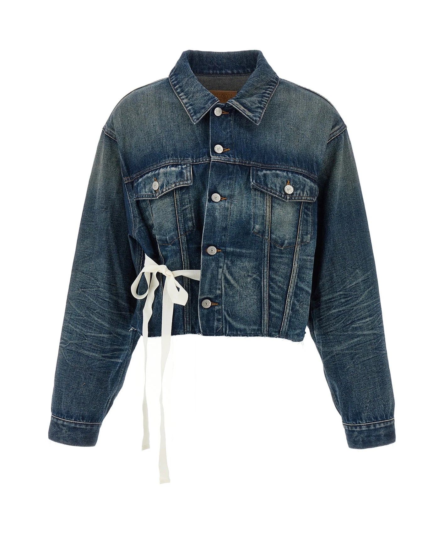 MM6 Maison Margiela Trucker Jacket in blue, Cotton