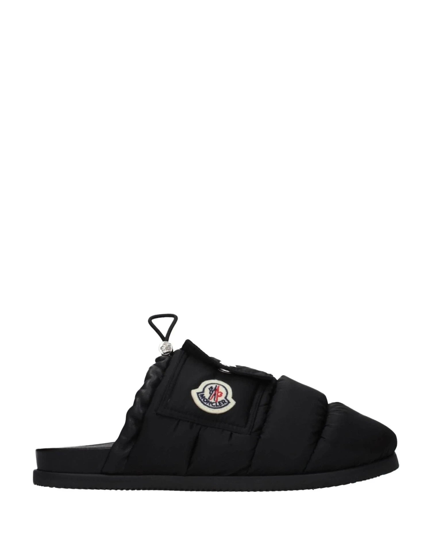 Moncler Black Fabric Slippers 