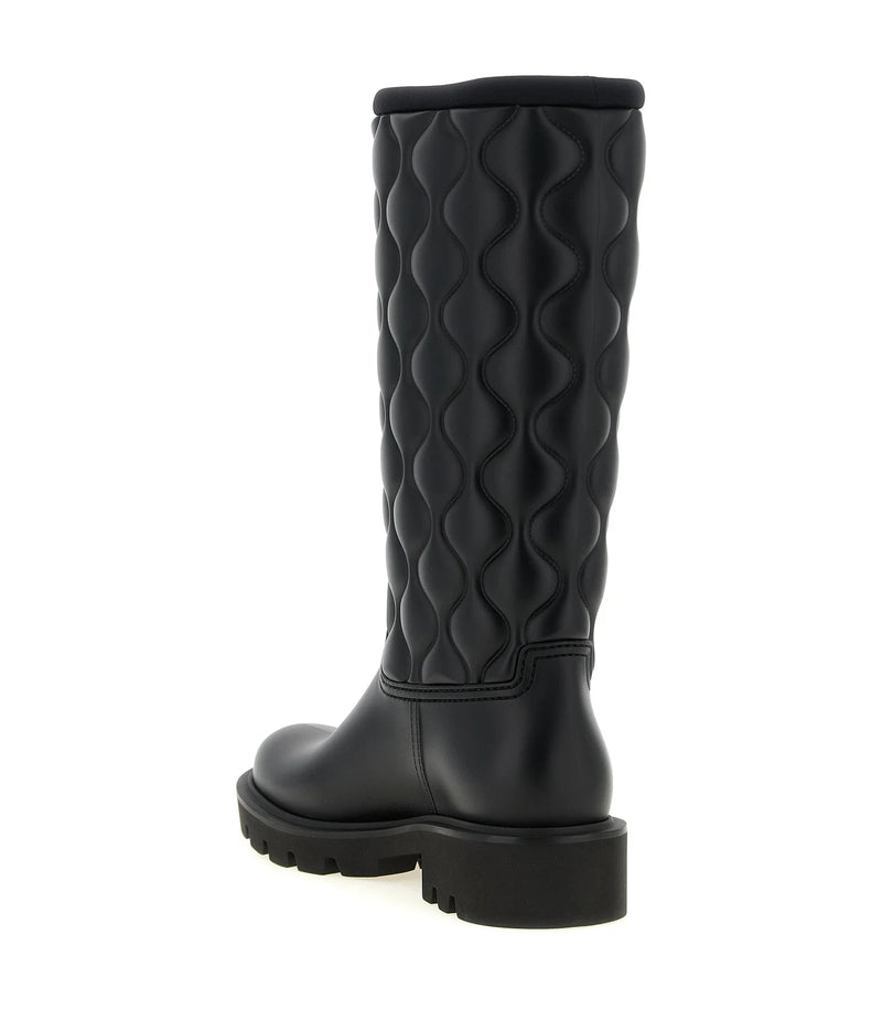 Moncler Knee High Boots in black, Pvc — view 3